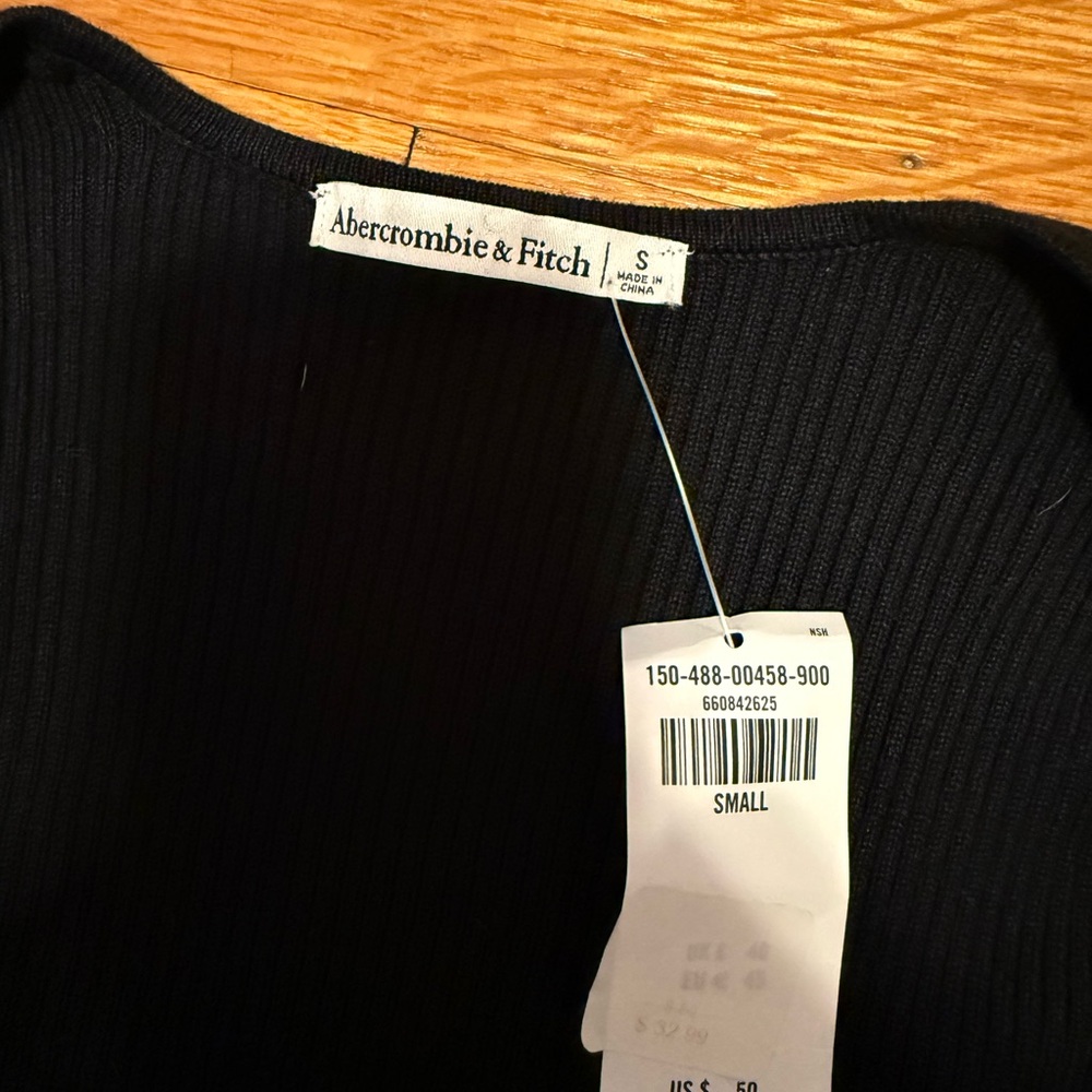 Black Ribbed Long Sleeve Top - Picture 2 of 2